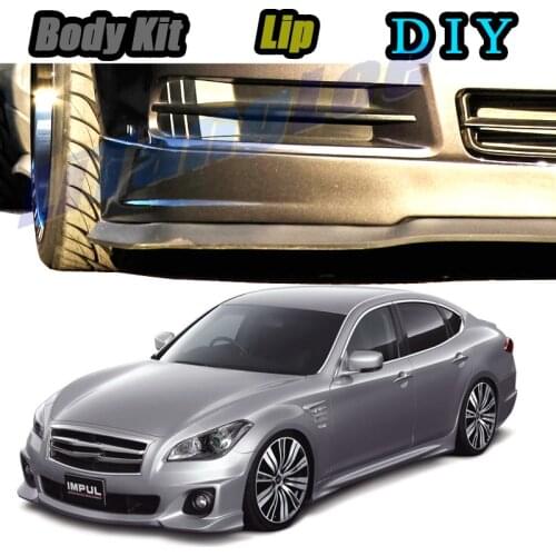Car Bumper Lip Front Spoiler Skirt Deflector For Infiniti M M30d M25 M35h M45 M37 M56 Q70 Modified Body Kit VIP Hella Flush Lips