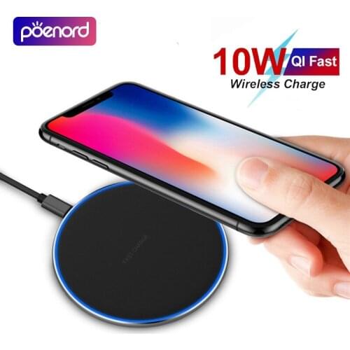 10W Wireless Charger for iPhone 11 Xs Max X XR 8 Plus 10W Fast Charging Pad for Ulefone Doogee Samsung Note 9 Note 8 S10 Plus