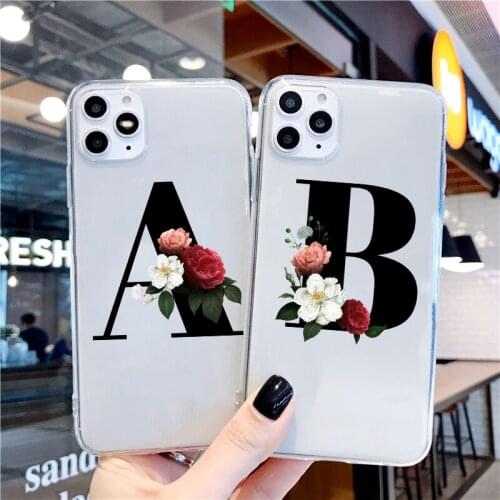 Custom Name Phone Case for iphone 11 pro max Fashion Letter Soft TPU Silicone Cover for iphone SE X XR XS Max 8 7 6S Plus SE