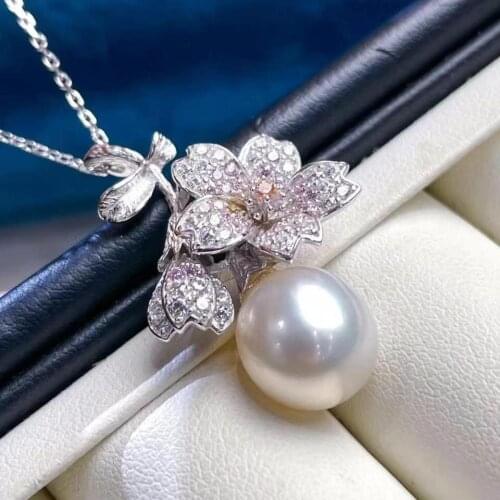 D407 Pearl Pendant Fine Jewelry Oval 9-10mm Nature Fresh Water White Pearls Pendants Necklaces for Women Fine Presents