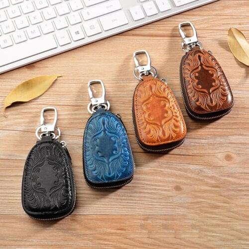 Men Women Genuine Leather Car Key Holders Housekeeper For Men Retro Multifunctional Home Keychain Case Female Key Wallet
