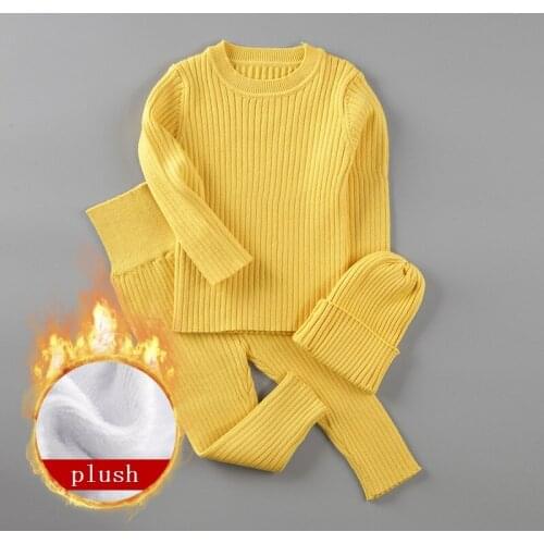Boutique kids clothing baby boy girl winter clothes Suit toddler clothes Children knitted sweater newborn leisure 3-piece set