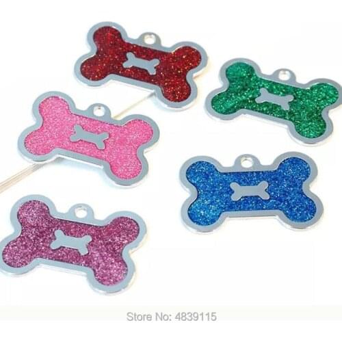100pcs/lot Zinc Alloy Pet ID Tags Drip Processed Bone Dog Identity Tags Suitable for Laser Engraving