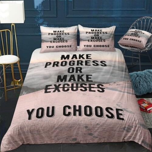 Always Your Choice Quote Quilt Cover Pillowcase 3Piece Comforter Bedding Set With Pillow Case Single Double Duvet Cover
