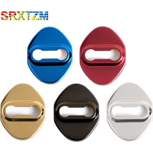 SRXTZM 4Pcs Car Door Lock Cover Shell Fit For Toyota TRD Corolla Avensis Yaris Camry Car Door Lock Cover Case Interior Parts