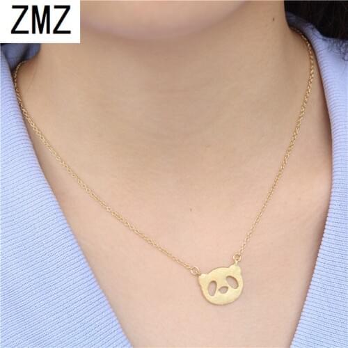 ZMZ 10pcs Europe/US fashion Hollow out a panda pendant cute Hollow out a panda necklace gift for mom/girlfriend party jewelry