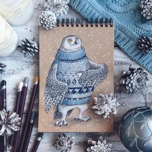 Sweater animal 9 cross stitch kit people design cotton thread 14ct linen flaxen canvas embroidery