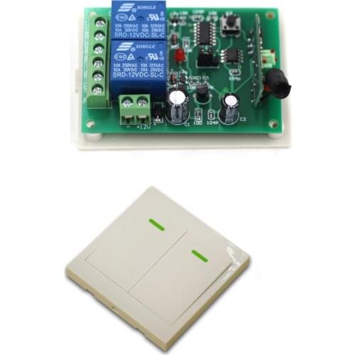 New Digital Remote Control Switch DC12V 24V 2CH Receiver Wall Transmitter Wireless Power Switch 315/433 Radio Controlled Switch