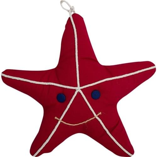 Mediterranean Style Pillow Cotton and Linen Cushion Smile Star Hanging Sofa Pillow with Pillow Core