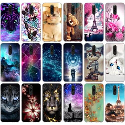 Silicone Case For Xiaomi Redmi 8 Cases Full Protection Soft TPU Back Cover On Redmi8 Cover Bumper Hongmi 8 Phone Shell Coque Cat