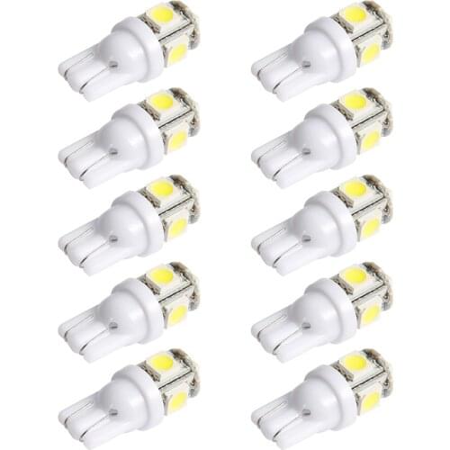 10PCS Led Car DC 12v Lampada Light T10 5050 Super White 194 168 w5w T10 Led Parking Bulb Auto Wedge Clearance Lamp