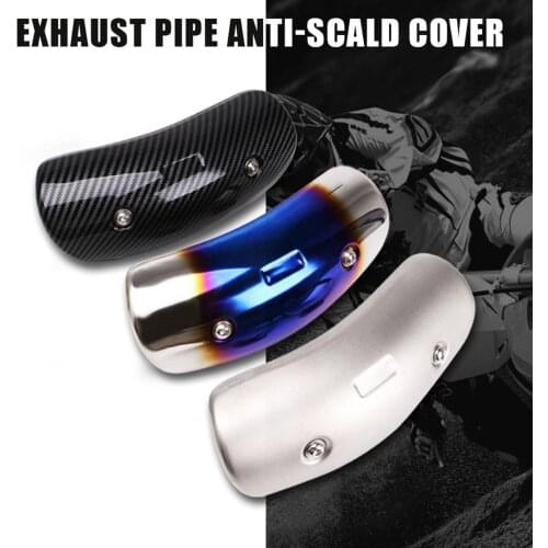 7.7' Motorbike Exhaust Heat Shield Cover Middle Pipe Guard Kit Roasted blue