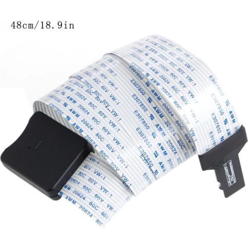 48CM/60CM TF Male to micro SD card Female Flexible Card Extension cable Extender Adapter reader for Car GPS mobile phone