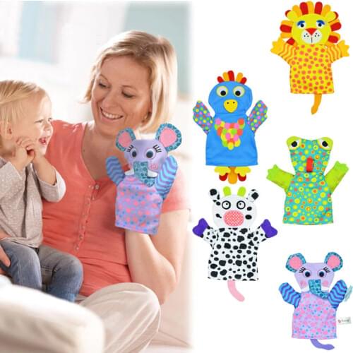 1pcs baby clean bath Hand puppet / bath rub / saliva towel glove towel cartoon animal lion frog elephant bath glove sponge K0064