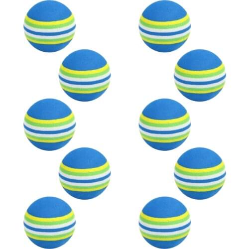 10Pcs Rainbow Golf Sponge Foam Ball Indoor Outdooe Practice Traning Elastic Flexible Training Balls