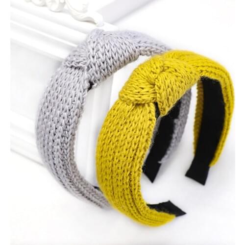 12pcs Korean Knot Hairband Headband Warm Winter Hair Accessories Knitted Headbands for Women and Girls Headdress