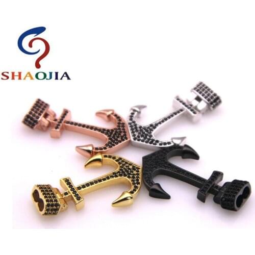2017 Hew!High Quality Anchor Beads Micro Pave CZ Cubic Zirconia Anchor Beads European Charm Bead For Jewelry Making DIY Bracelet