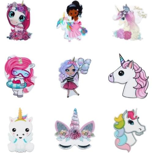 5PCS Unicorn Horse Resin flatback For Hair Bows Custom Cartoon Planar Resin Designs Crafts For DIY Phone Decorations,5Yc17420