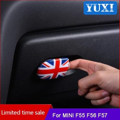 Car styling Storage box handle decoration sticker For BMW MINI F55 F56 F57 Cooper S JCW Co-pilot Handle Bowl Cover Accessories