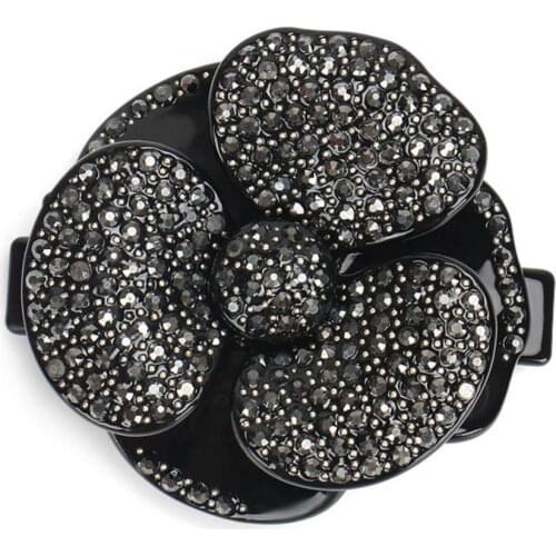 Black French Design Hair Clip Barrette for Women Girls Hair Accessory - Classic Hair Ornament Jewelry for Tiara Party Everyday