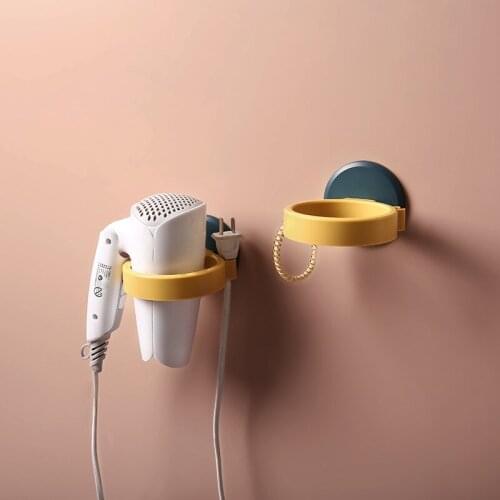 1 Piece of 8.9 cm Wall-mounted Bathroom Hair Dryer Bracket Storage Rack Bathroom Shelf Hanger Toilet Self-adhesive Bracket