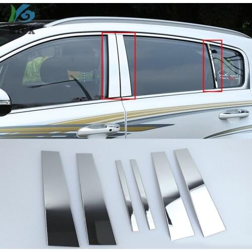 For KIA Sportage QL KX5 2016-2018 Stainless Steel Car Window Center Pillar Cover Sticker Trim Decoration Sequins accessories