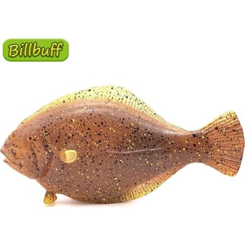12cm Simulation Solid Marine Animal Figures Lifelike PVC Flounder Action Model Collection Doll Educational toy for children Gift