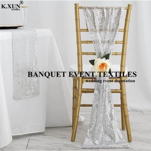 Hot Sale 25 50 100pcs Sequin Chair Cap Hood Chiavari Chair Cover For Banquet Our Door Wedding Event Decoration