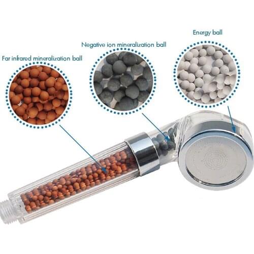 Ionic Shower Head with Replacement Hose and Holder, High Pressure Showerhead Anion Energy Ball Handheld Shower Head for Skin SPA