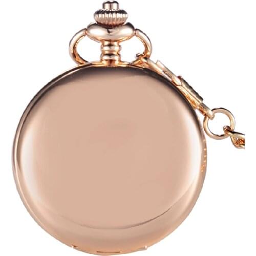GORBEN Brand Pocket Watch Luxury Rose Gold Full Polishing Quartz Watches Simple Smooth Watches Fob Waist Chain with Gift Box Set