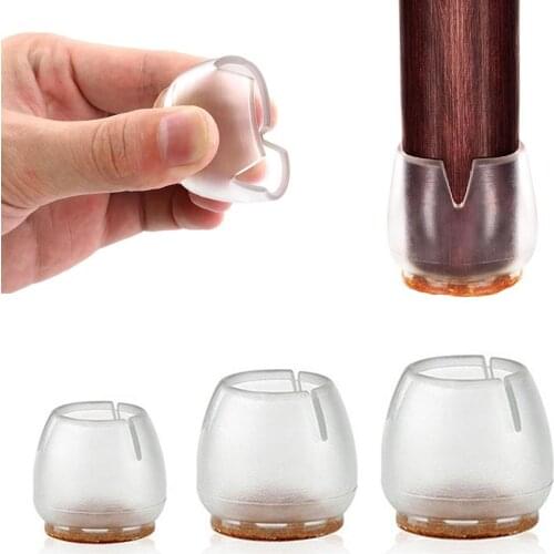 16 Pack Chair Leg Caps Anti-Slip Silicone Floor Protector with Felt Furniture Pads Round Furniture Table Feet Covers 20-40mm