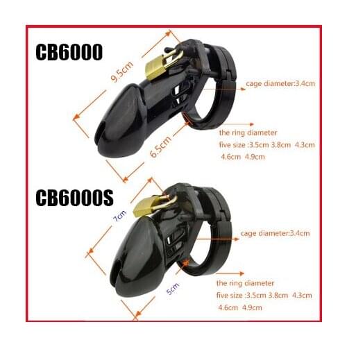 Male Chastity Device CB6000S/CB6000 Cock Cage With 5 Size Penis Ring Brass Lock Lock Digital Label Penis Lock Adult Game Sex Toy