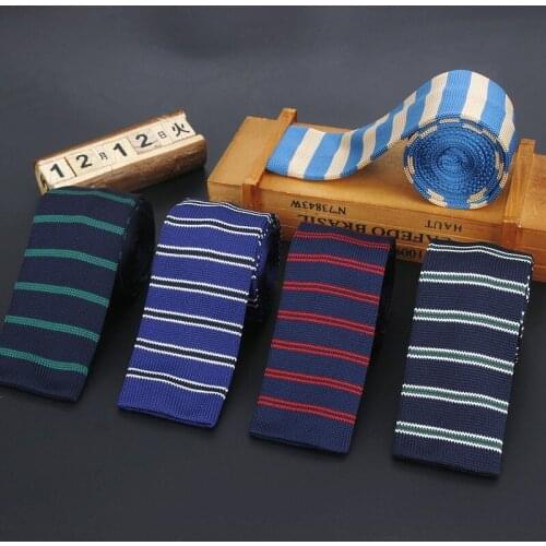 Men Knitted Tie Knit Leisure Striped Solid Ties Fashion Skinny Narrow Slim Neck Ties For Men Skinny Woven Designer Cravat