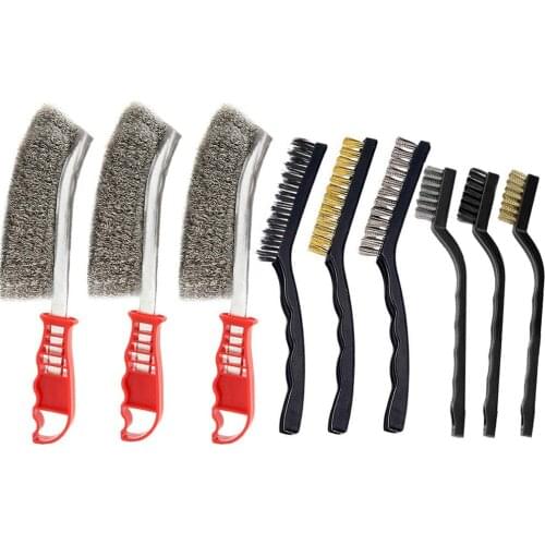9-piece wire brush set wire scraper brush set stainless steel brush 7 inch Mini wire brush 9 inch cleaning brush