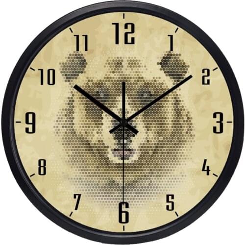 Animal Bear Head Wall Clock Living Room Washroom Clock