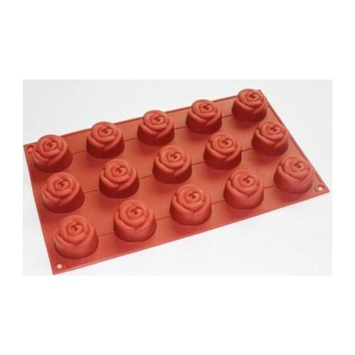 New Ice Cube Chocolate Cake Jelly Soap Mold 15 Roses Silicone Mould Tray