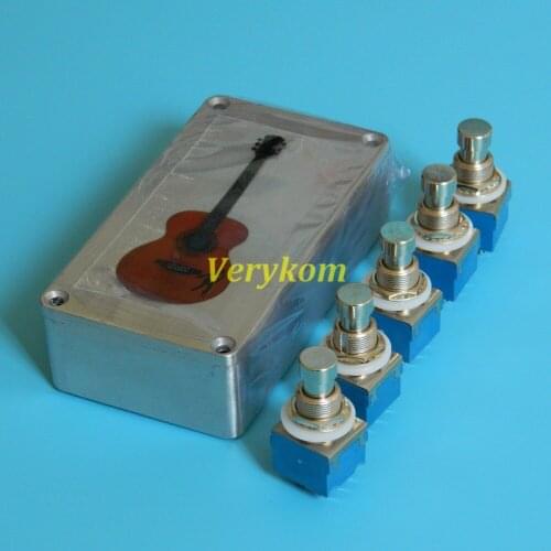 3PDT Stomp Pedal Foot Switch + 1590B Box Al,True Bypass Electric Bass Guitar Effect Push Button Switches + Aluminum box DIY