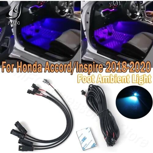 PMFC Car Interior LED 4Foot Decorative Ambient Lights Atmosphere Lamp Ice Blue/64 Colors For Honda Accord/Inspire 2018 2019 2020