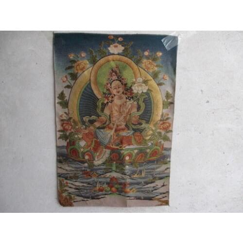 Elaborate Tibetan silk embroidery kind guanyin bodhisattva thangka