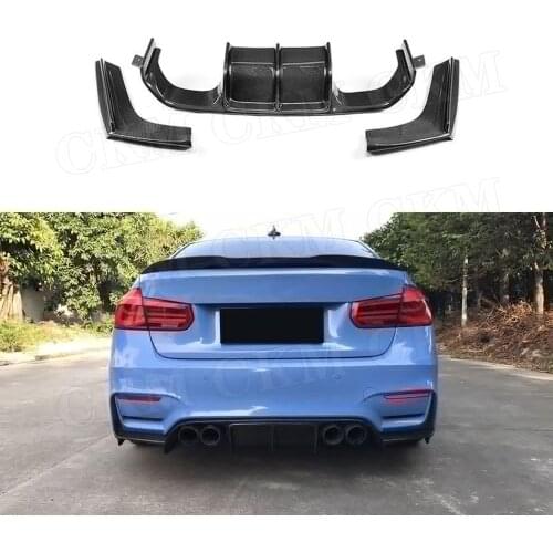 Carbon Fiber Material Rear Bumper Diffuser Splitters for BMW 3 4 Serises F80 M3 F82 F83 M4 2014-2017 V Style Car Decoration