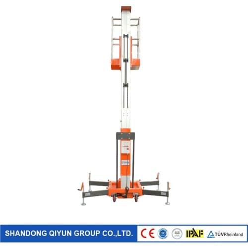 Qiyun CE ISO Manual Mast 10m AC/DC Manual Single Masts Aluminum Lift for Aerial Working Lifts Platform with ODM/OEM