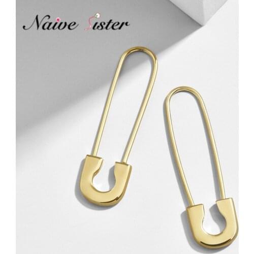 New Fashion Safety Pin Shape Stud Earrings for Women Girls Clasp Earings Jewelry Trendy Party Jewellery Wholesale Friends Gift