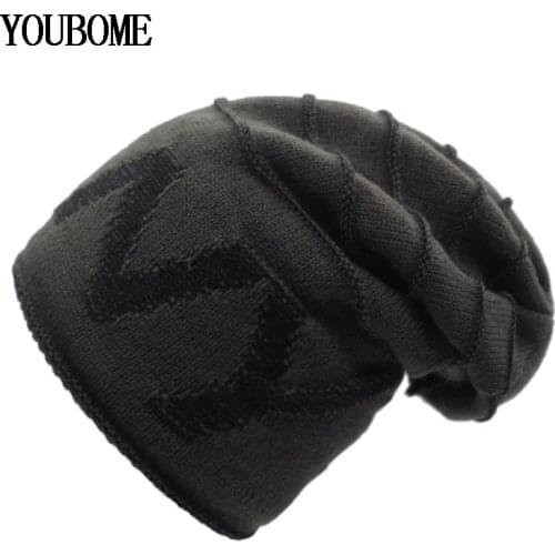 YOUBOME Skullies Beanies Knitted Hat Women Winter Men Hats For Men Mask Male Warm wool Bonnet Gorras Baggy Beanie Winter Hat Cap