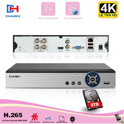 6 in 1 4CH/8CH 8MP 5MP 4MP AHD DVR Surveillance Security CCTV Recorder 4K Hybrid DVR For Analog AHD CVI TVI IP Camera