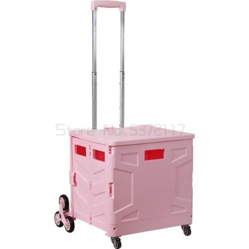 Wheeled handcart outdoor picnic household supermarket shopping cart climbing cart folding cart shopping cart