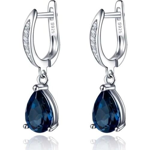 Modyle Gorgeous Water Drop Shape Blue Cubic Zirconia Drop Earrings for Women Evening Party Elegant Accessories Classic Jewelry