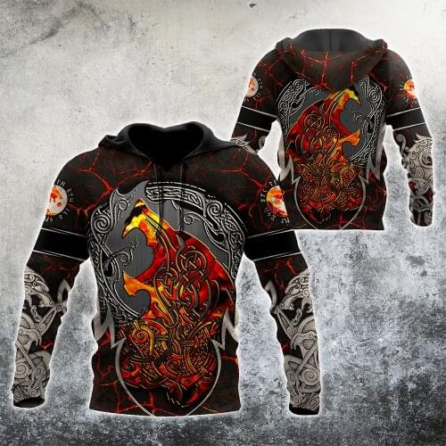 CLOOCL Viking Fenrir Wolf Tattoo 3D Printed Autumn Men Hoodies Unisex Casual Pullover Zip Hoodie Streetwear Sudadera Hombre