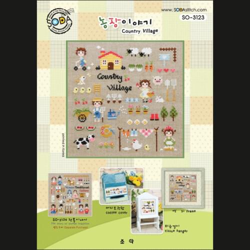 Tt Rabbit and fox with love cross stitch kit Animal cotton thread Love lock canvas stitching embroidery SODA 3123 Country Life