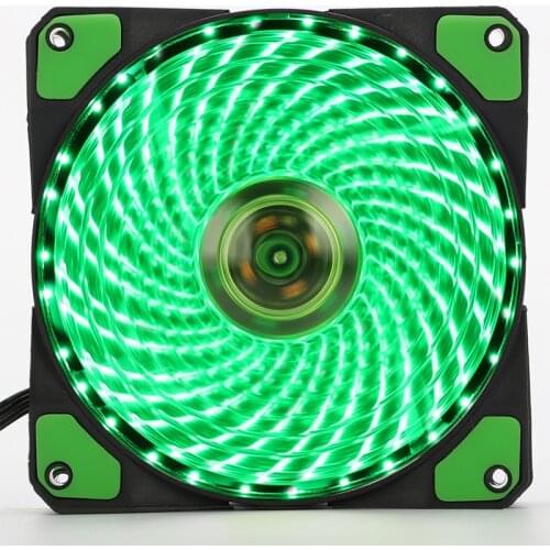 120mm PC Computer 16dB Ultra Silent 33 LEDs Case Fan Heatsink Cooler Cooling w/ Anti-Vibration Rubber,12CM Fan,12VDC 3P IDE 4pin