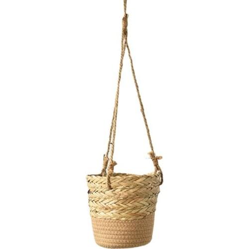 Hanging Flowerpot Home Decoration Potted Plants Gardening Decor Supplies Household Flower Holder Hanging Woven Planter Basket